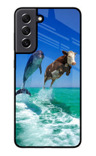 Dolphin vs Cow Samsung S21 FE 5G Glass Case