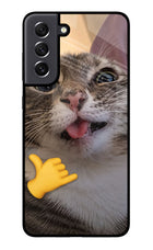 Silly Cat Call Samsung S21 FE 5G Glass Case