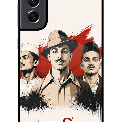 Bhagat Singh Trio Samsung S21 FE 5G Glass Case Back Cover by Casekaro