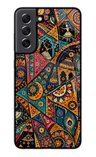 Folk Print Samsung S21 FE 5G Glass Case