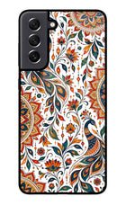 White Mayura Samsung S21 FE 5G Glass Case