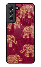 Maroon Elephant Samsung S21 FE 5G Glass Case
