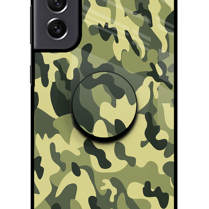 Camouflage Samsung S21 FE 5G Glass Case