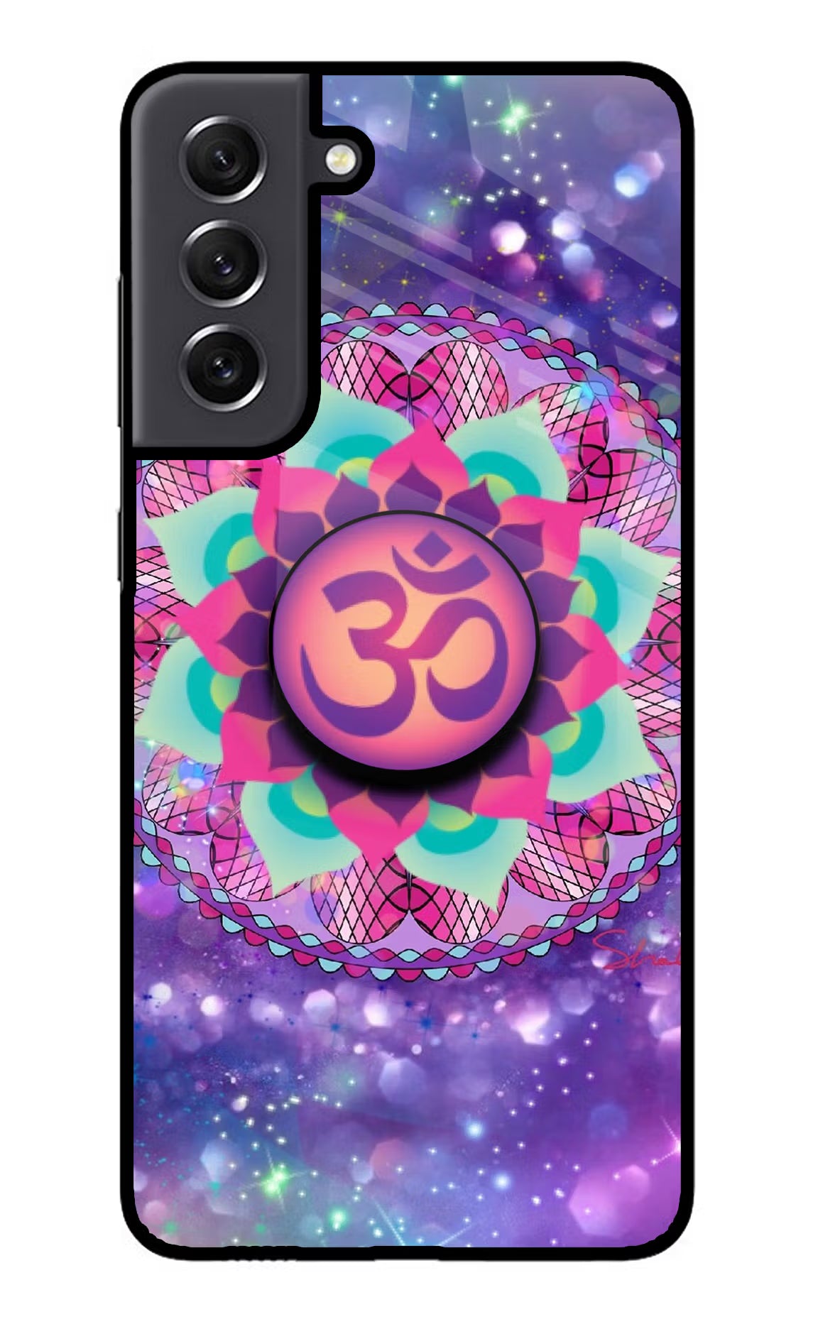 Om Purple Samsung S21 FE 5G Glass Case