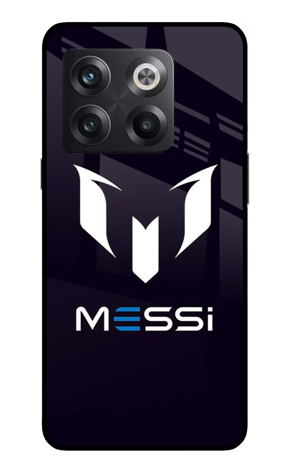 Messi Logo OnePlus 10T 5G Glass Case Back Cover by Casekaro