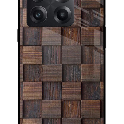 Wooden Cube Design OnePlus 10T 5G Glass Case