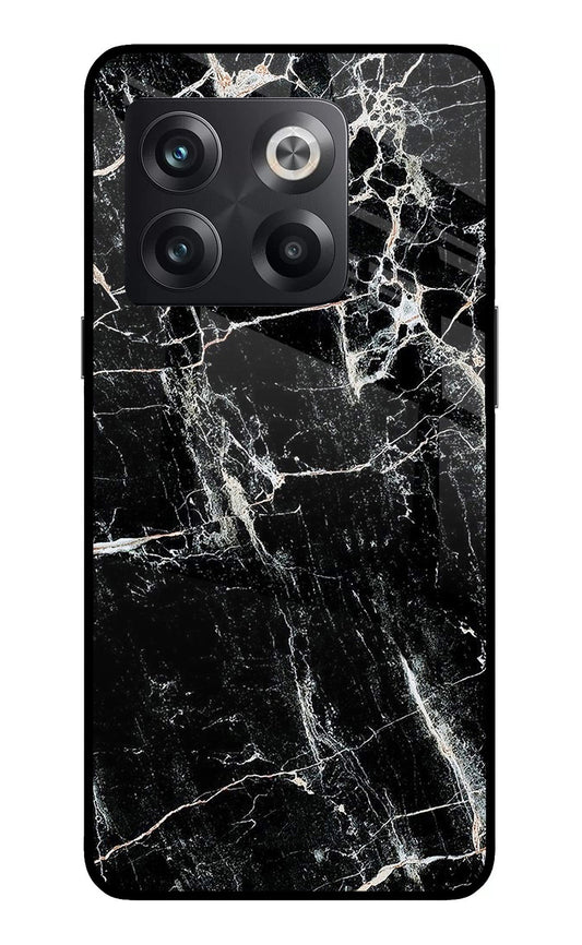 Black Marble Texture OnePlus 10T 5G Glass Case