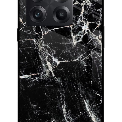 Black Marble Texture OnePlus 10T 5G Glass Case