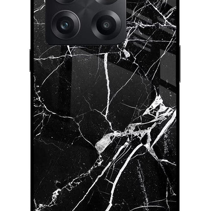Black Marble Pattern OnePlus 10T 5G Glass Case