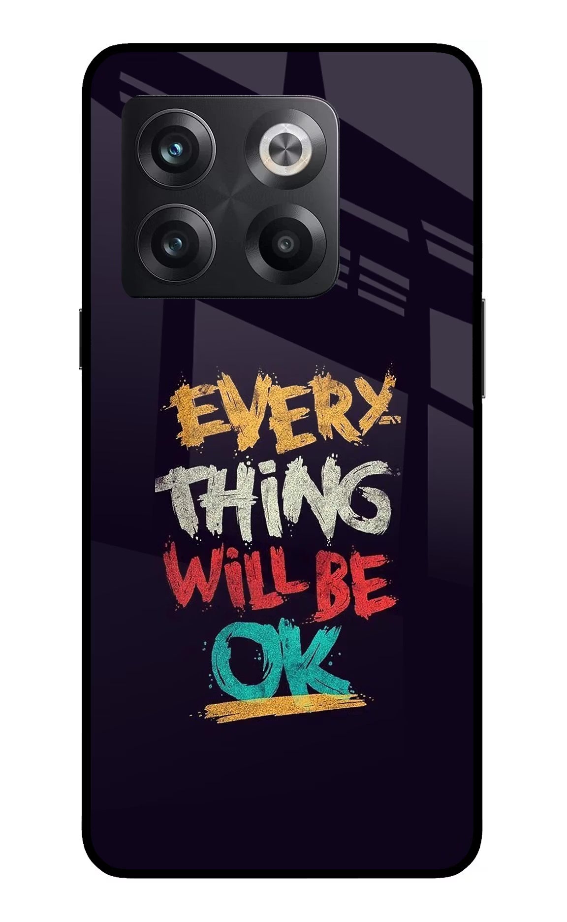 Everything Will Be Ok OnePlus 10T 5G Glass Case Back Cover by Casekaro