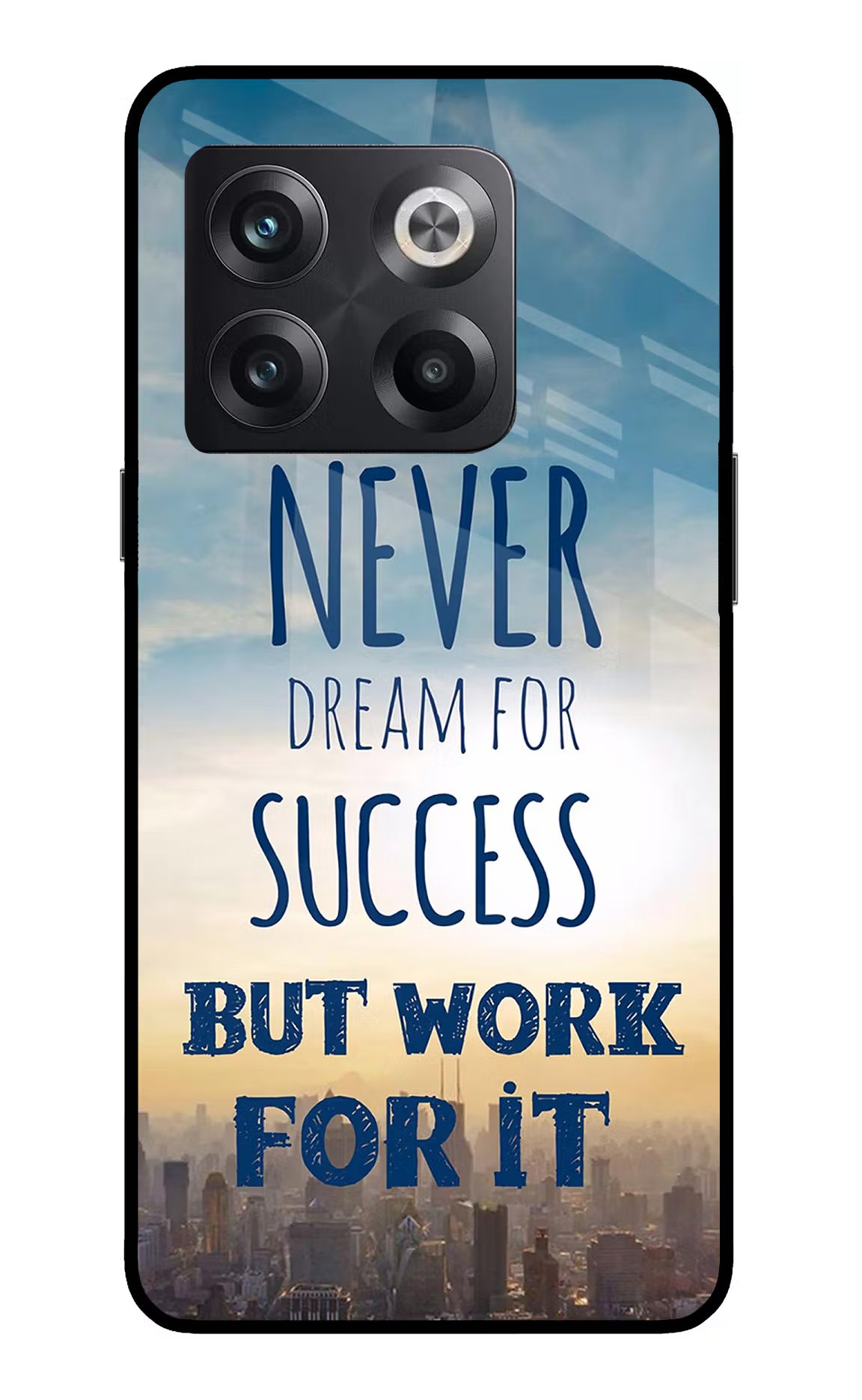 Never Dream For Success But Work For It OnePlus 10T 5G Glass Case Back Cover by Casekaro