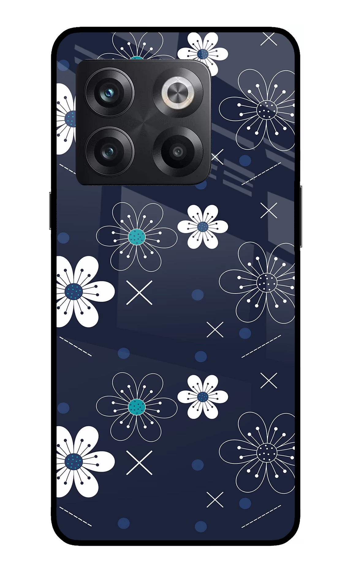 Flowers OnePlus 10T 5G Glass Case Back Cover by Casekaro