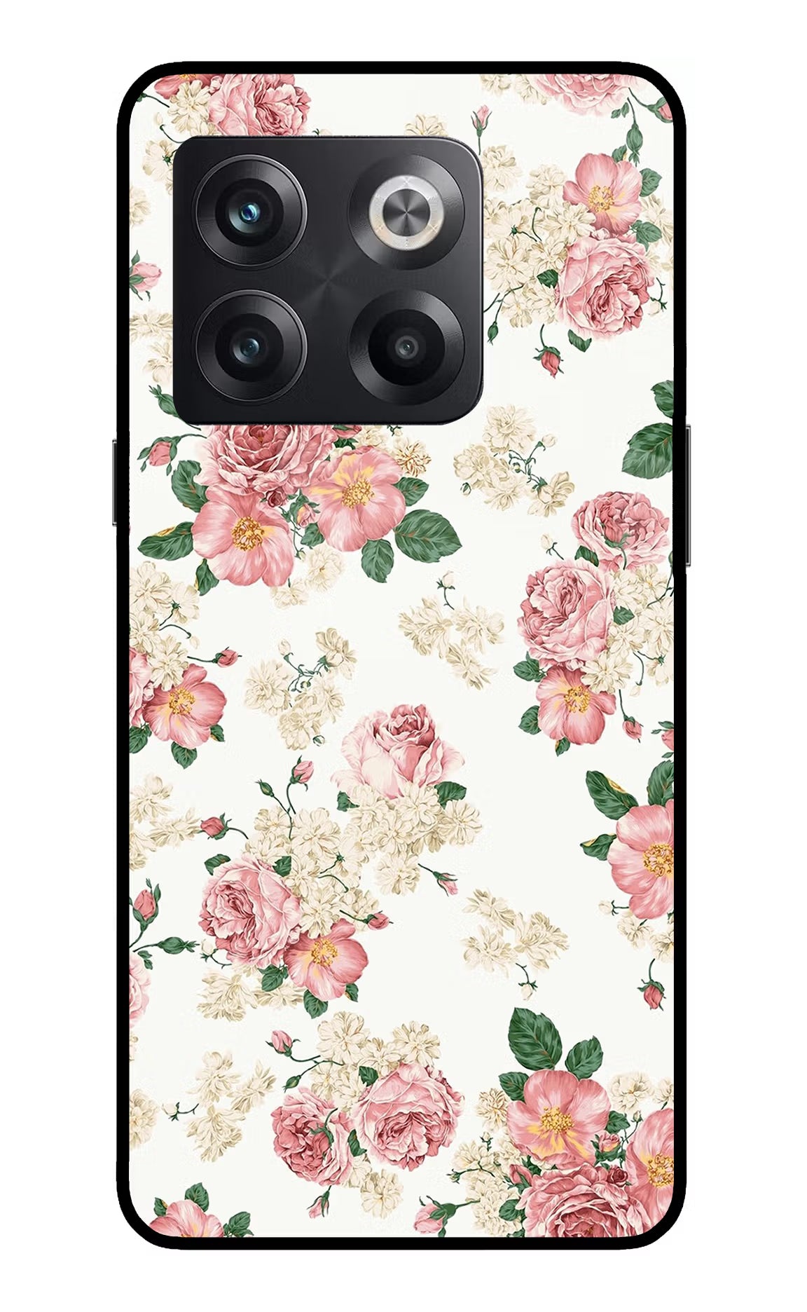 Flowers OnePlus 10T 5G Glass Case Back Cover by Casekaro