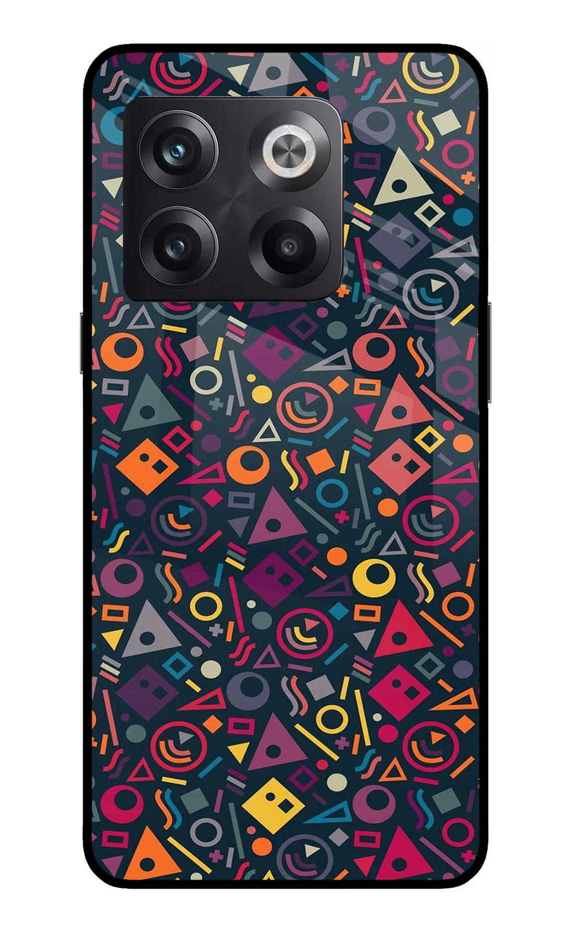 Geometric Abstract OnePlus 10T 5G Glass Case Back Cover by Casekaro