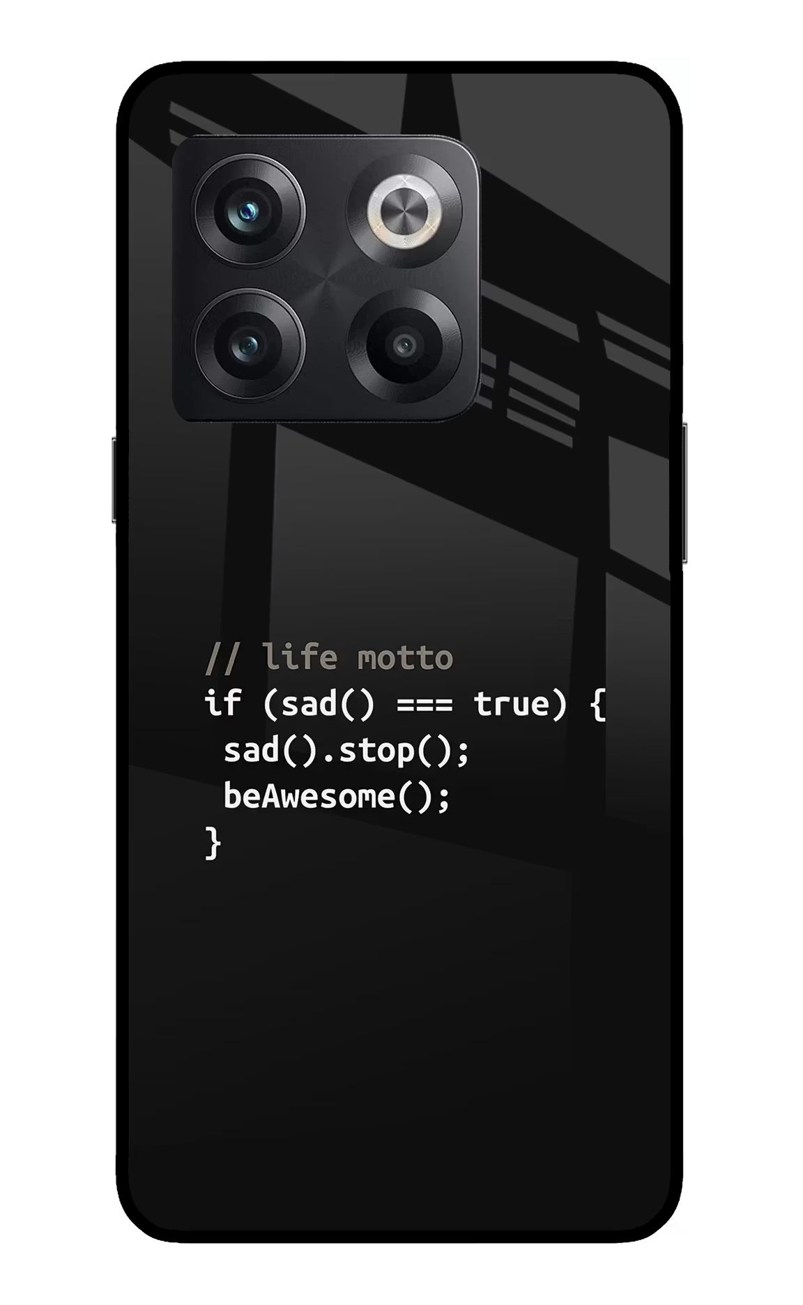 Life Motto Code OnePlus 10T 5G Glass Case Back Cover by Casekaro