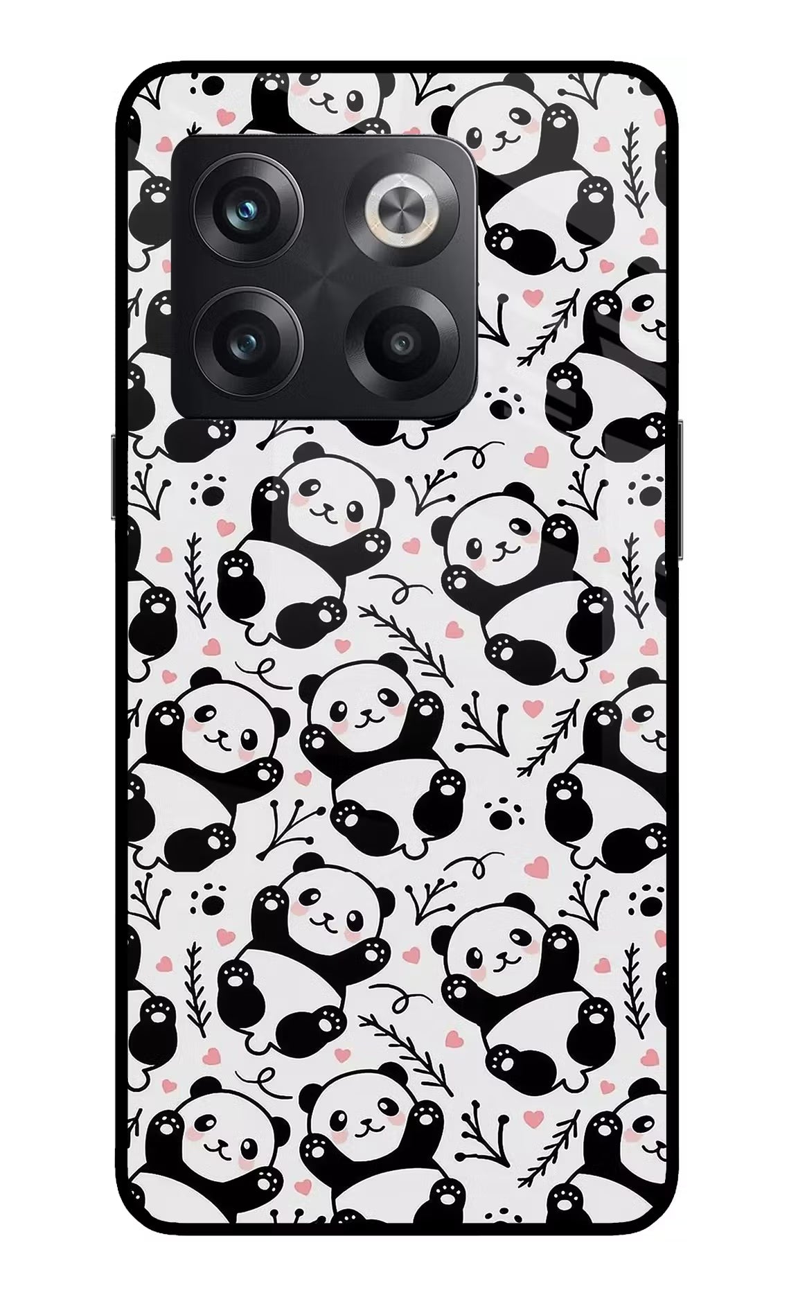 Cute Panda OnePlus 10T 5G Glass Case Back Cover by Casekaro