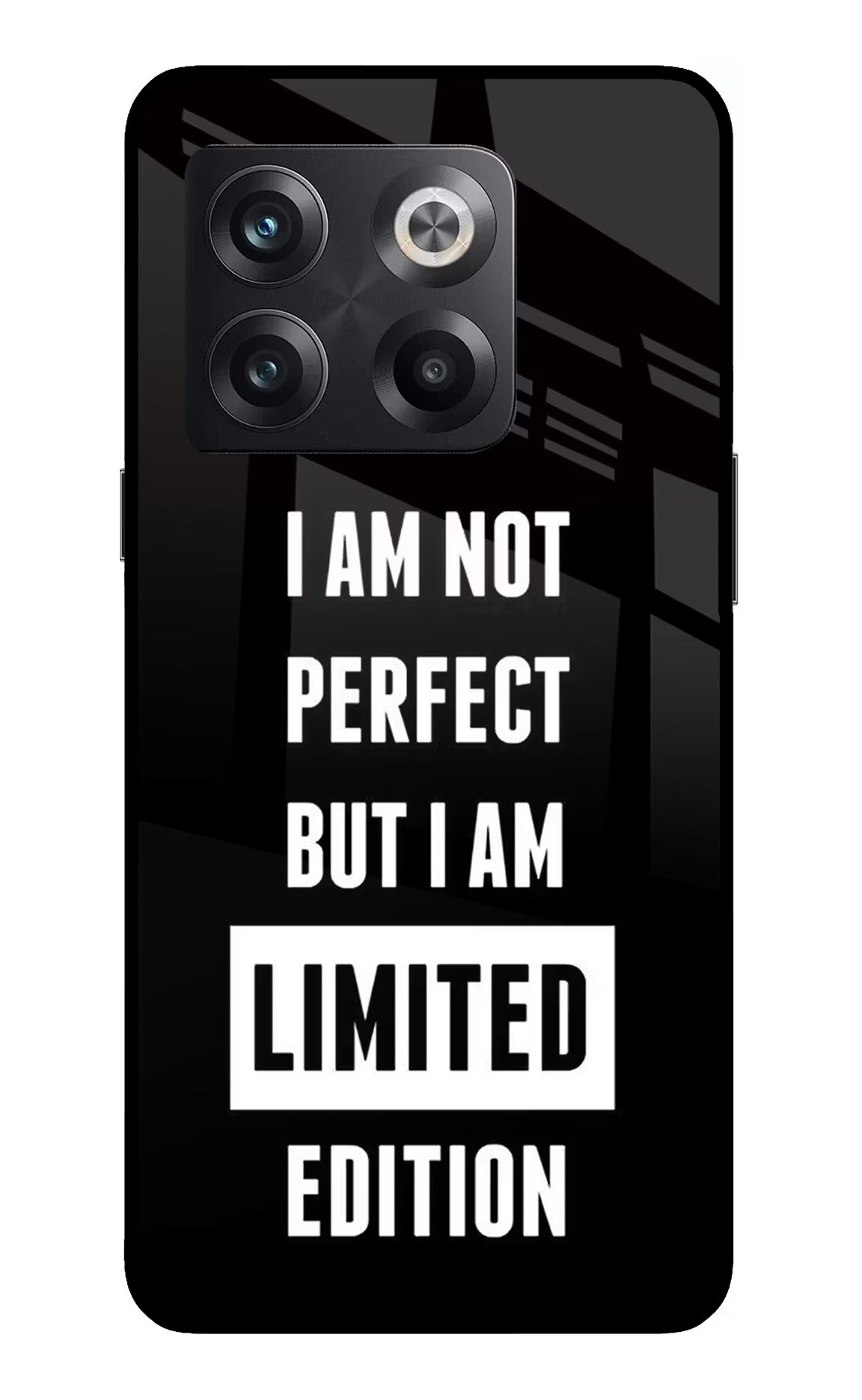 I Am Not Perfect But I Am Limited Edition OnePlus 10T 5G Glass Case Back Cover by Casekaro