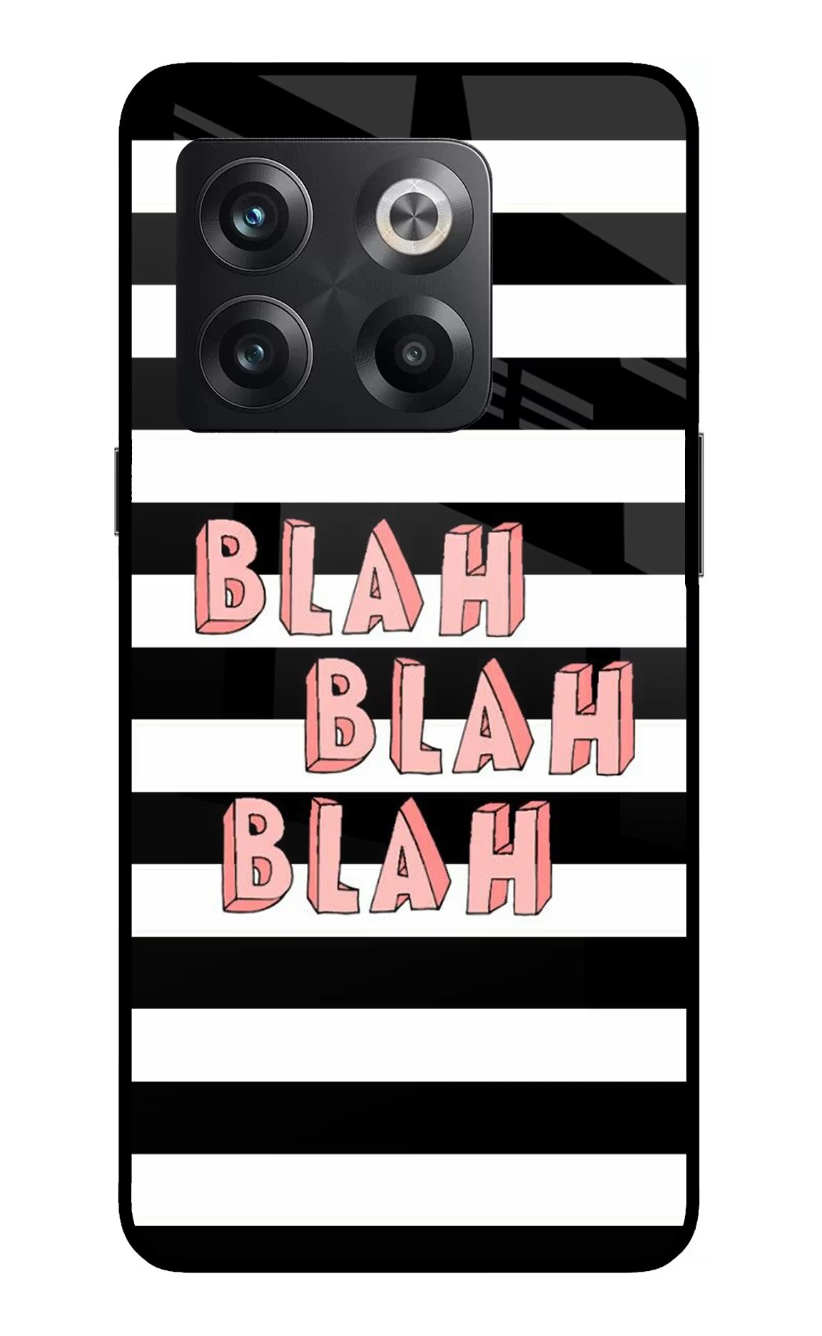 Blah Blah Blah OnePlus 10T 5G Glass Case Back Cover by Casekaro
