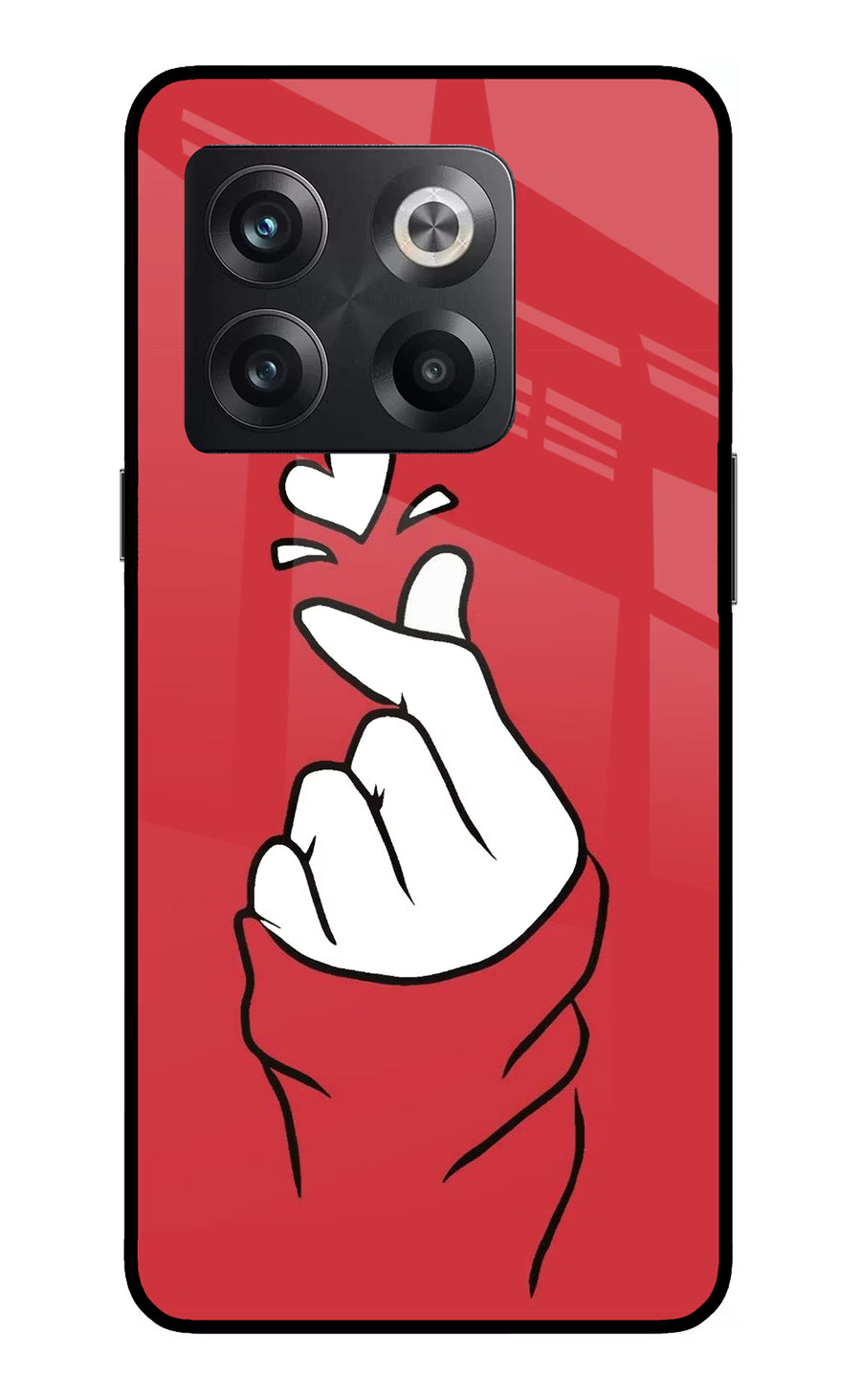 Korean Love Sign OnePlus 10T 5G Back Cover, Glass case