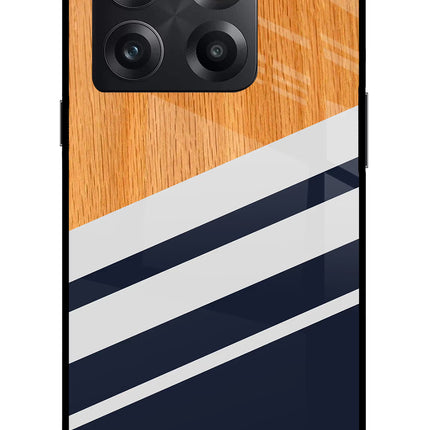 Blue and white wooden OnePlus 10T 5G Glass Case