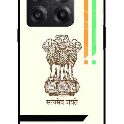 Satyamev Jayate Brown Logo OnePlus 10T 5G Glass Case