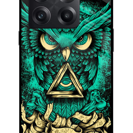 Green Owl OnePlus 10T 5G Glass Case