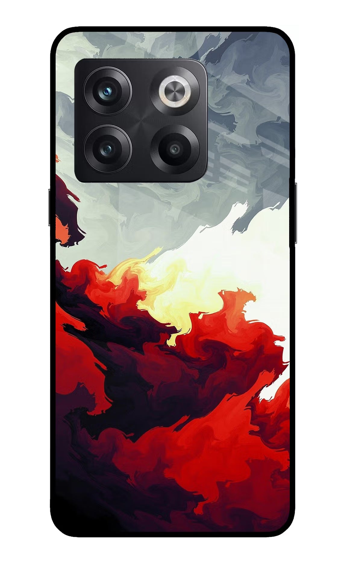 Fire Cloud OnePlus 10T 5G Glass Case Back Cover by Casekaro