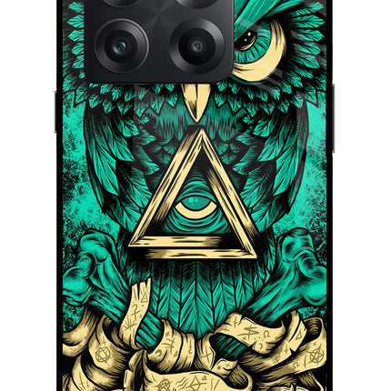 Green Owl OnePlus 10T 5G Glass Case