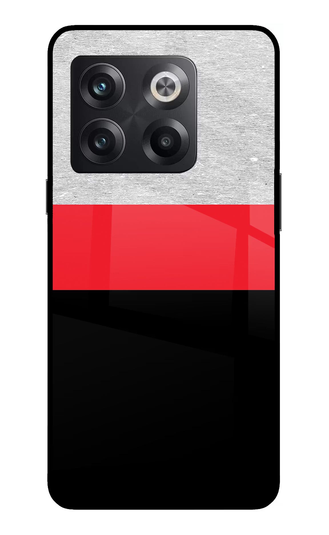 Tri Color Pattern OnePlus 10T 5G Glass Case Back Cover by Casekaro