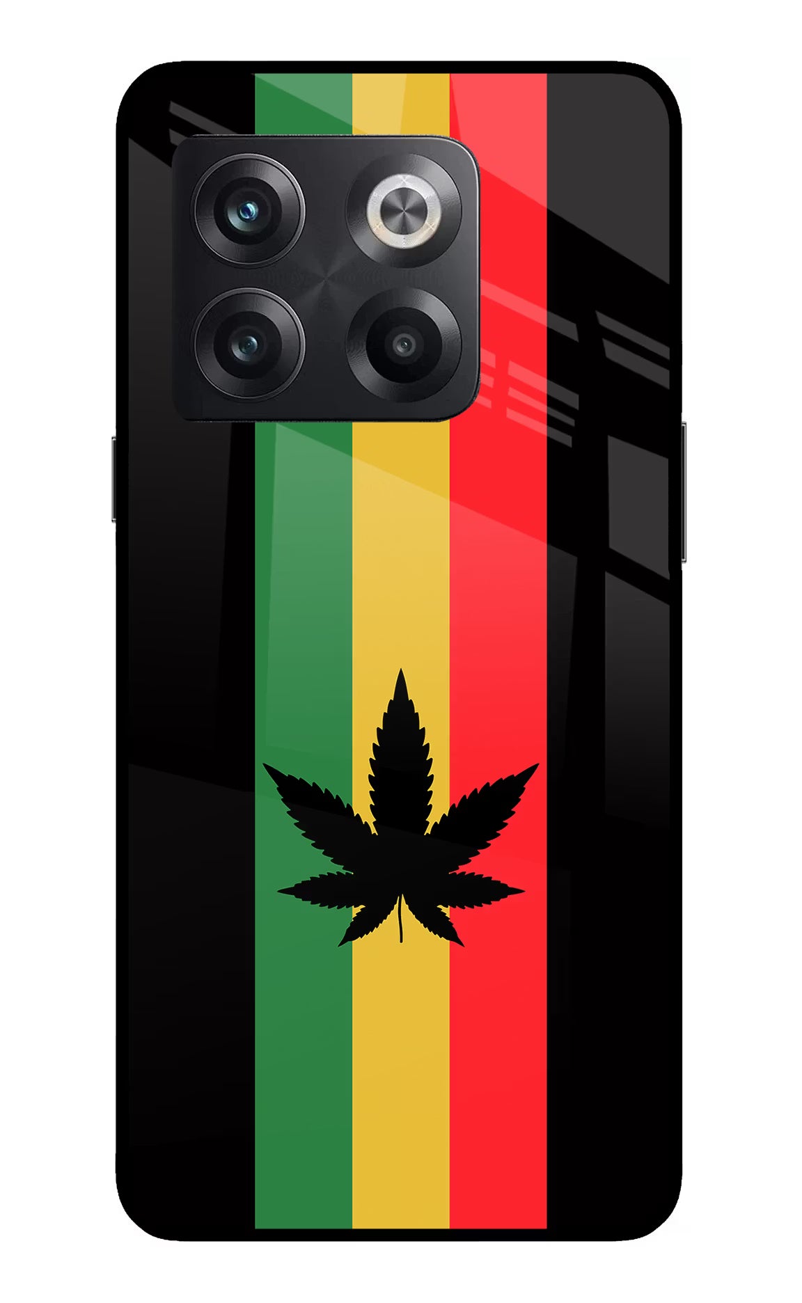 Weed Flag OnePlus 10T 5G Glass Case Back Cover by Casekaro