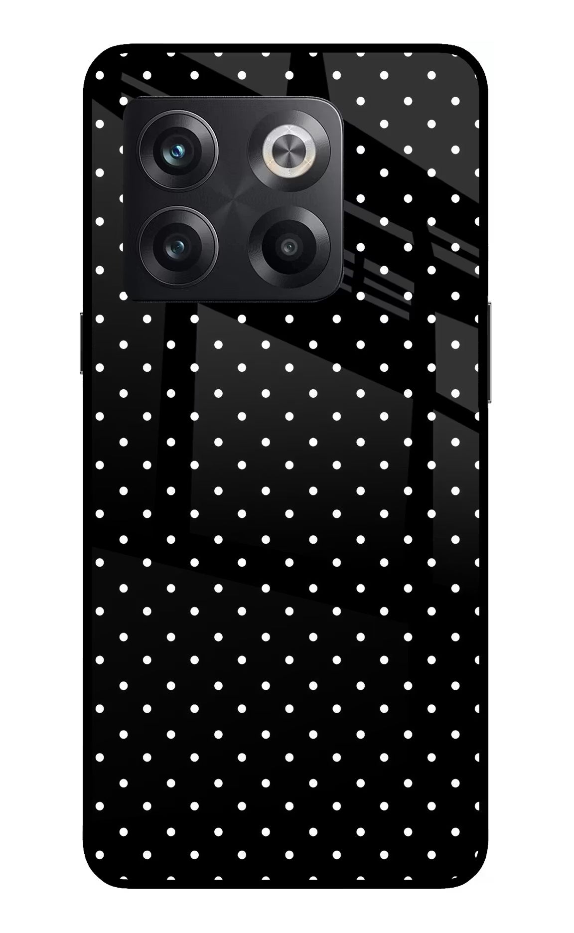 White Dots OnePlus 10T 5G Glass Case Back Cover by Casekaro