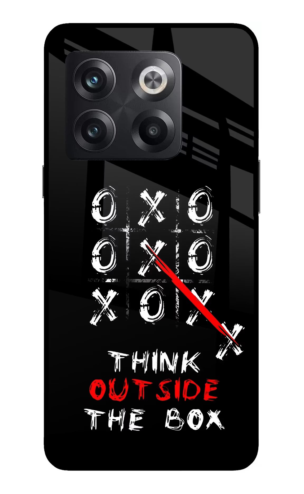 Think out of the BOX OnePlus 10T 5G Glass Case Back Cover by Casekaro