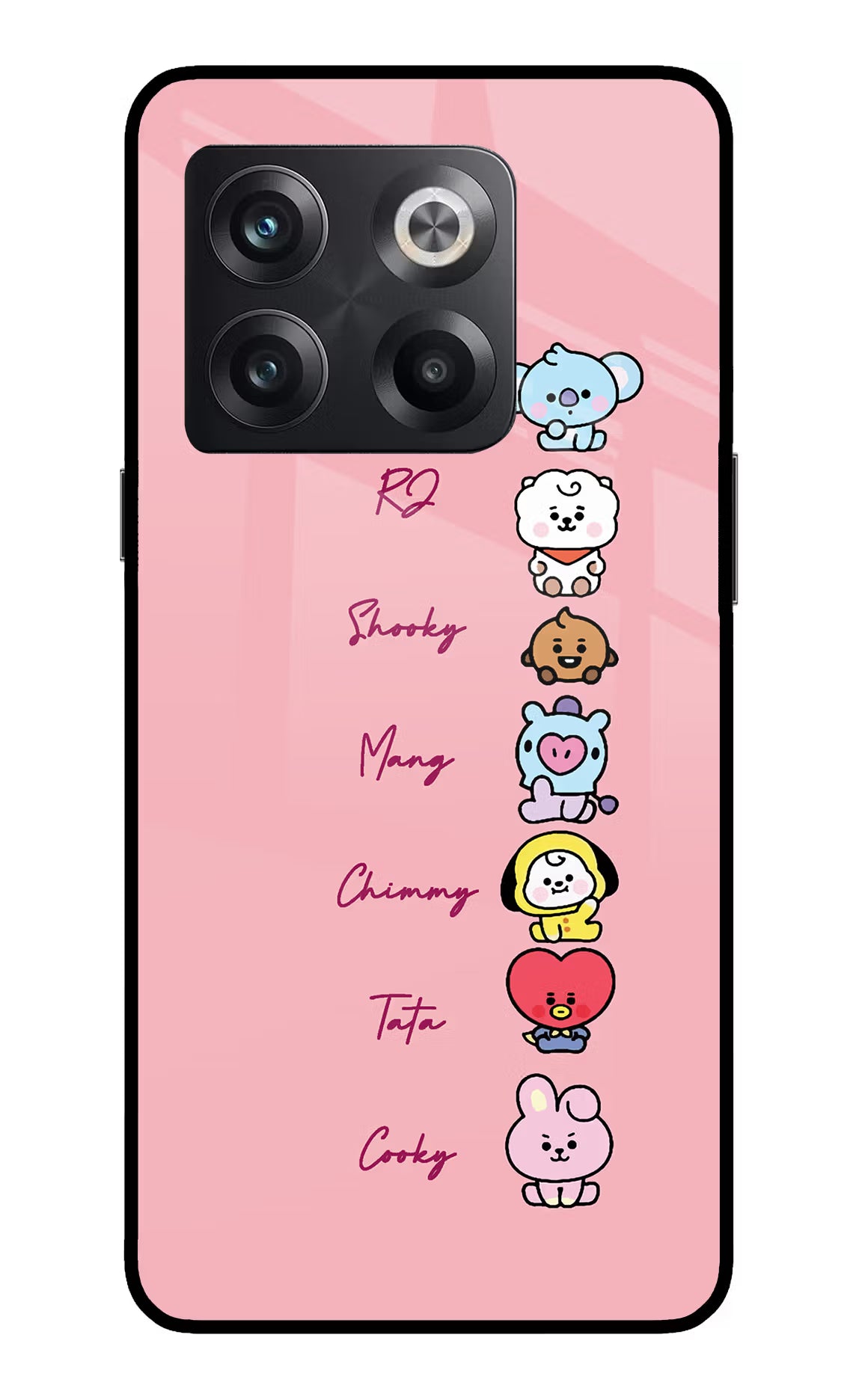 BTS names OnePlus 10T 5G Glass Case Back Cover by Casekaro