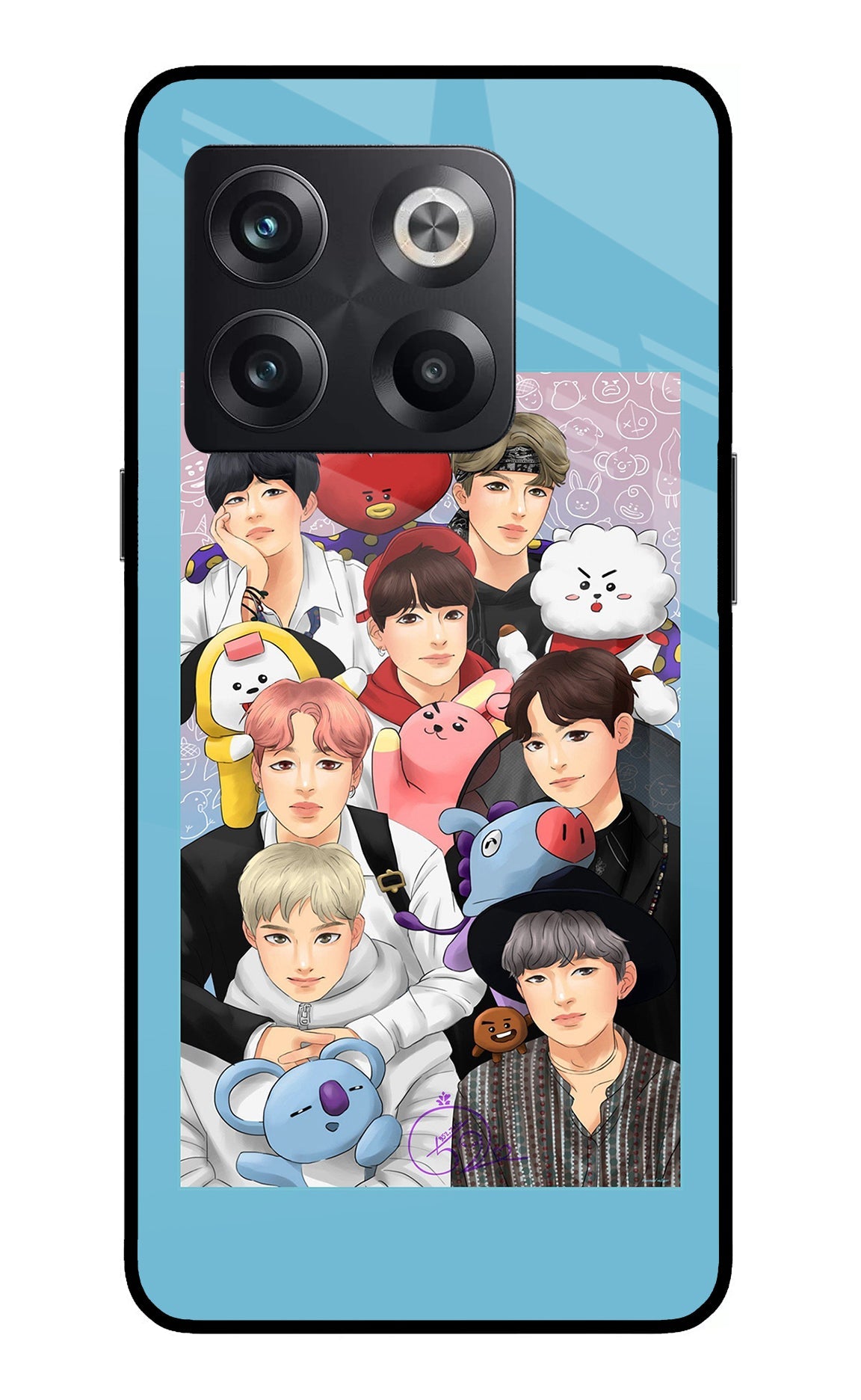 BTS with animals OnePlus 10T 5G Glass Case
