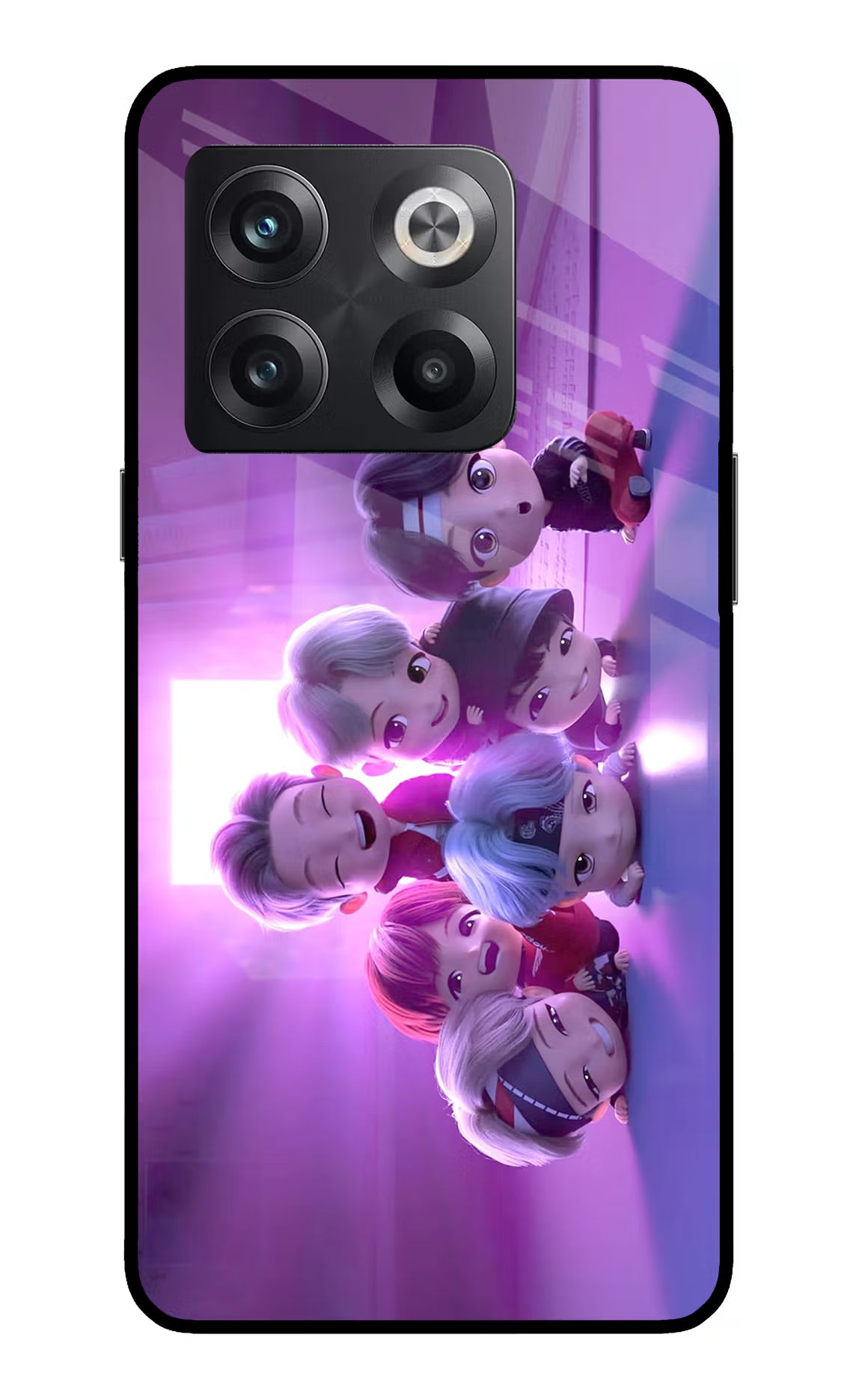 BTS Chibi OnePlus 10T 5G Glass Case Back Cover by Casekaro