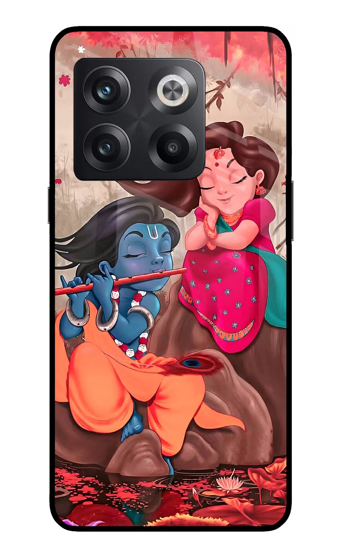 Radhe Krishna OnePlus 10T 5G Glass Case Back Cover by Casekaro