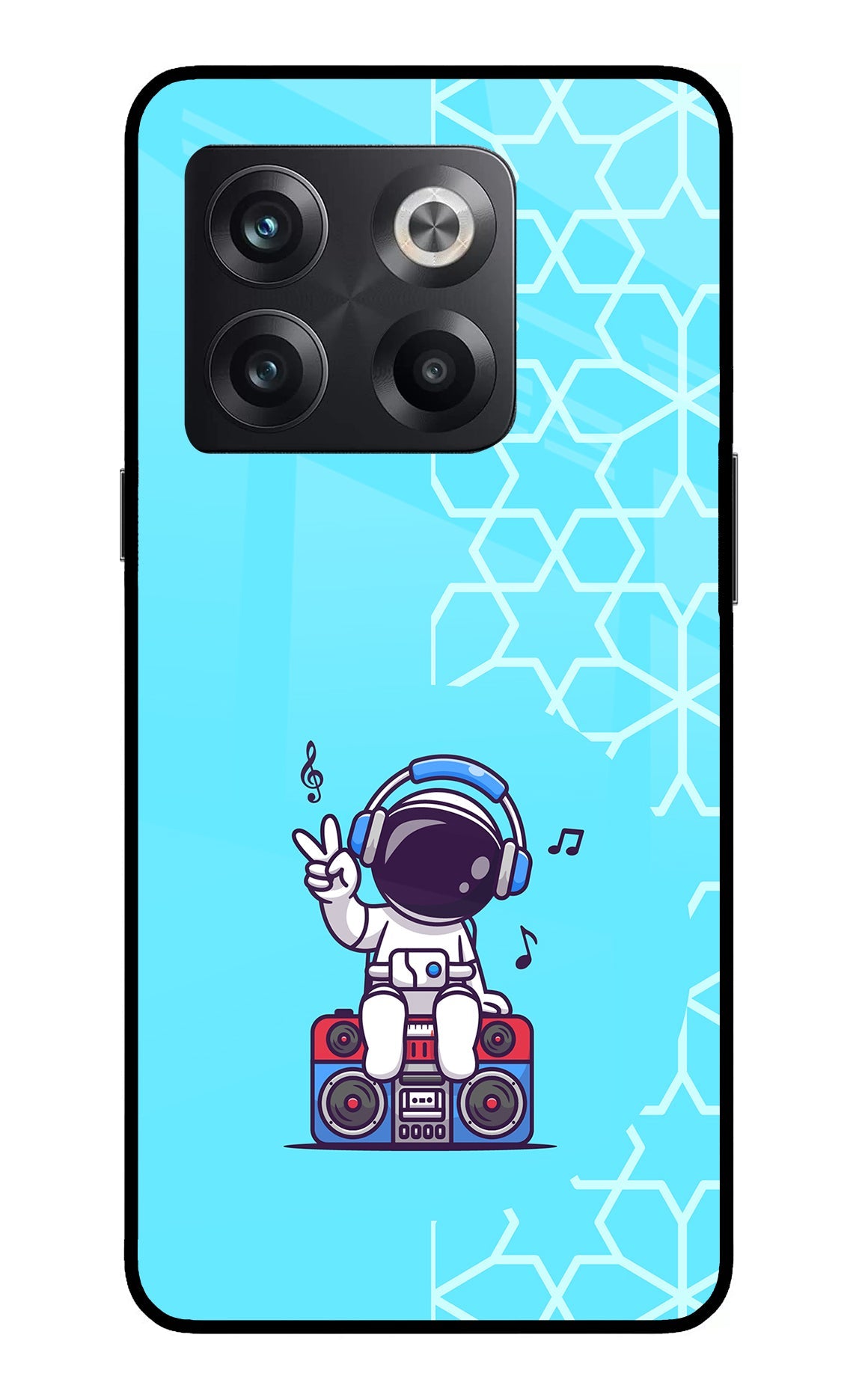 Cute Astronaut Chilling OnePlus 10T 5G Glass Case