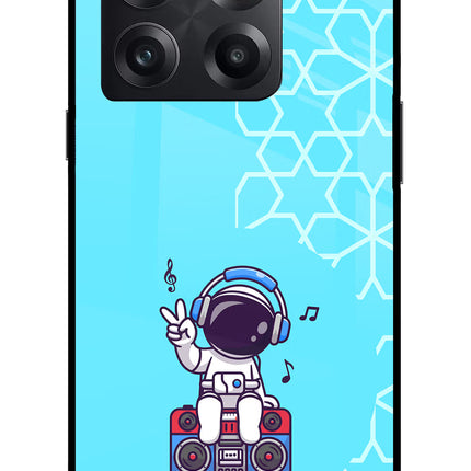 Cute Astronaut Chilling OnePlus 10T 5G Glass Case