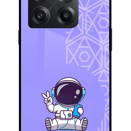 Cute Astronaut Chilling OnePlus 10T 5G Glass Case