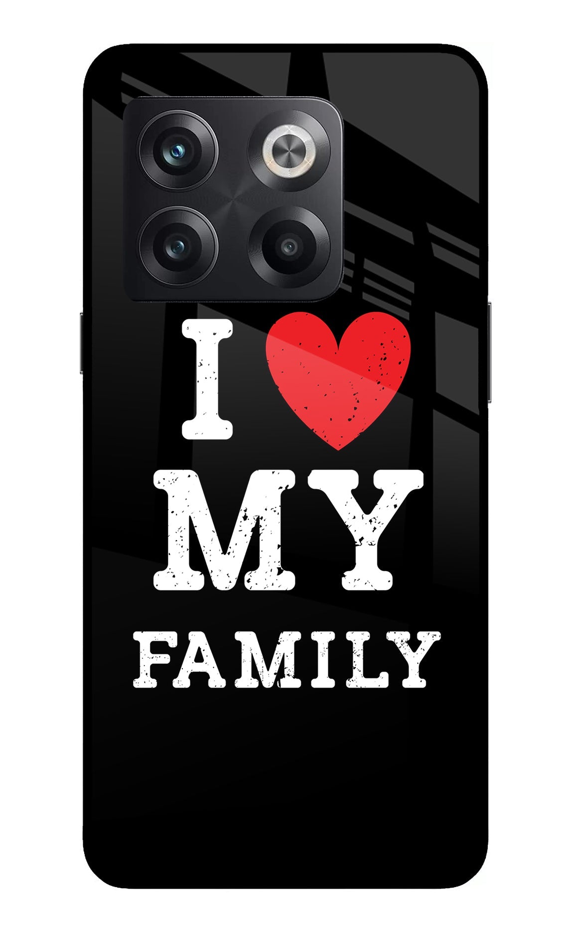 I Love My Family OnePlus 10T 5G Glass Case