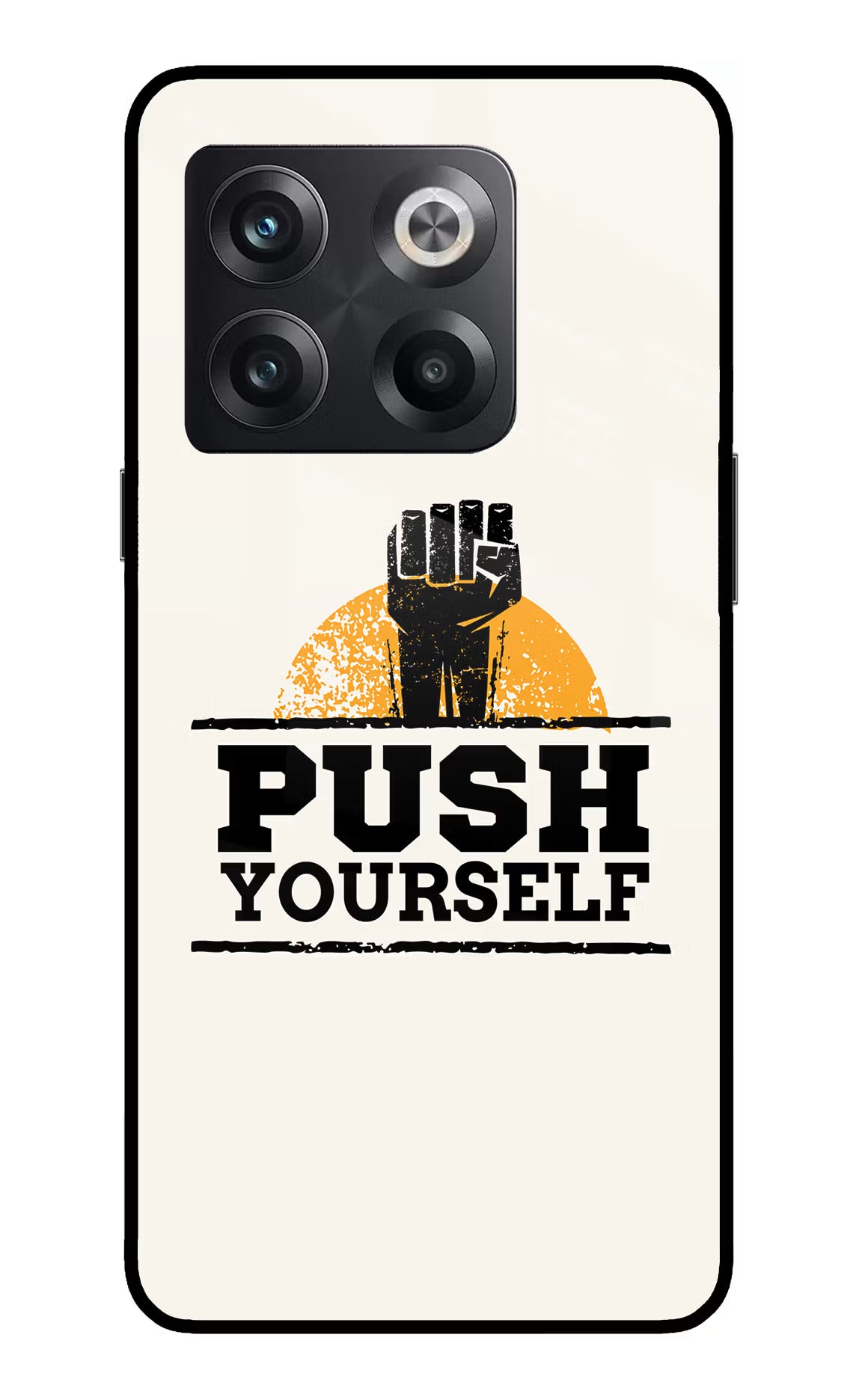 Push Yourself OnePlus 10T 5G Glass Case Back Cover by Casekaro