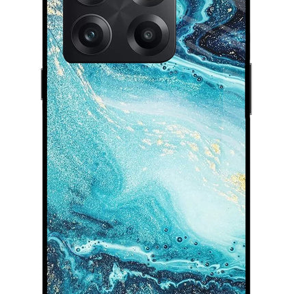 Blue Glitter Marble OnePlus 10T 5G Glass Case