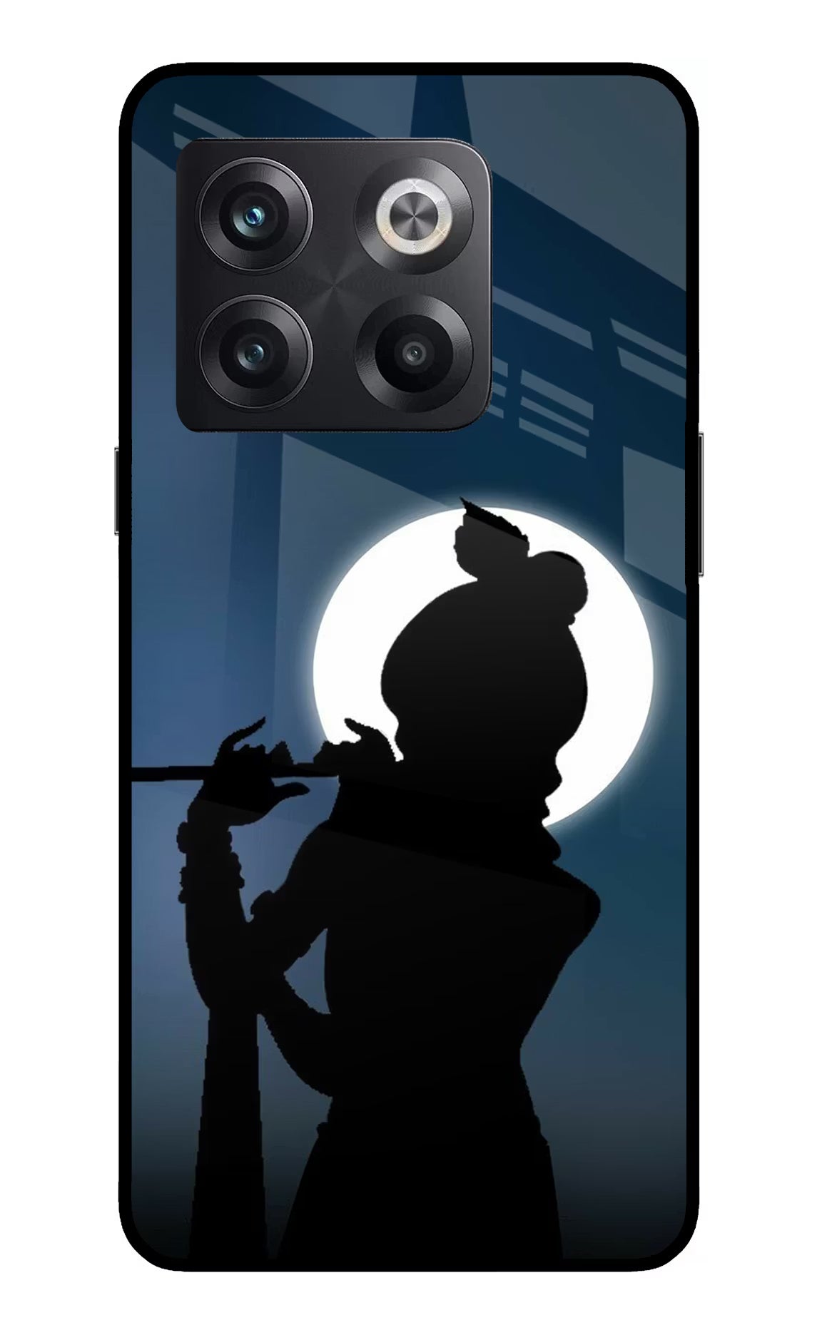 Shri Krishna Silhouette OnePlus 10T 5G Glass Case Back Cover by Casekaro