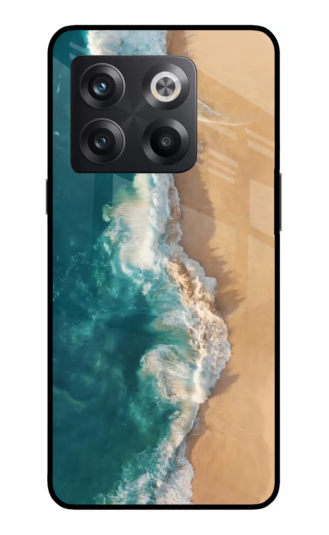 Ocean Beach OnePlus 10T 5G Glass Case Back Cover by Casekaro