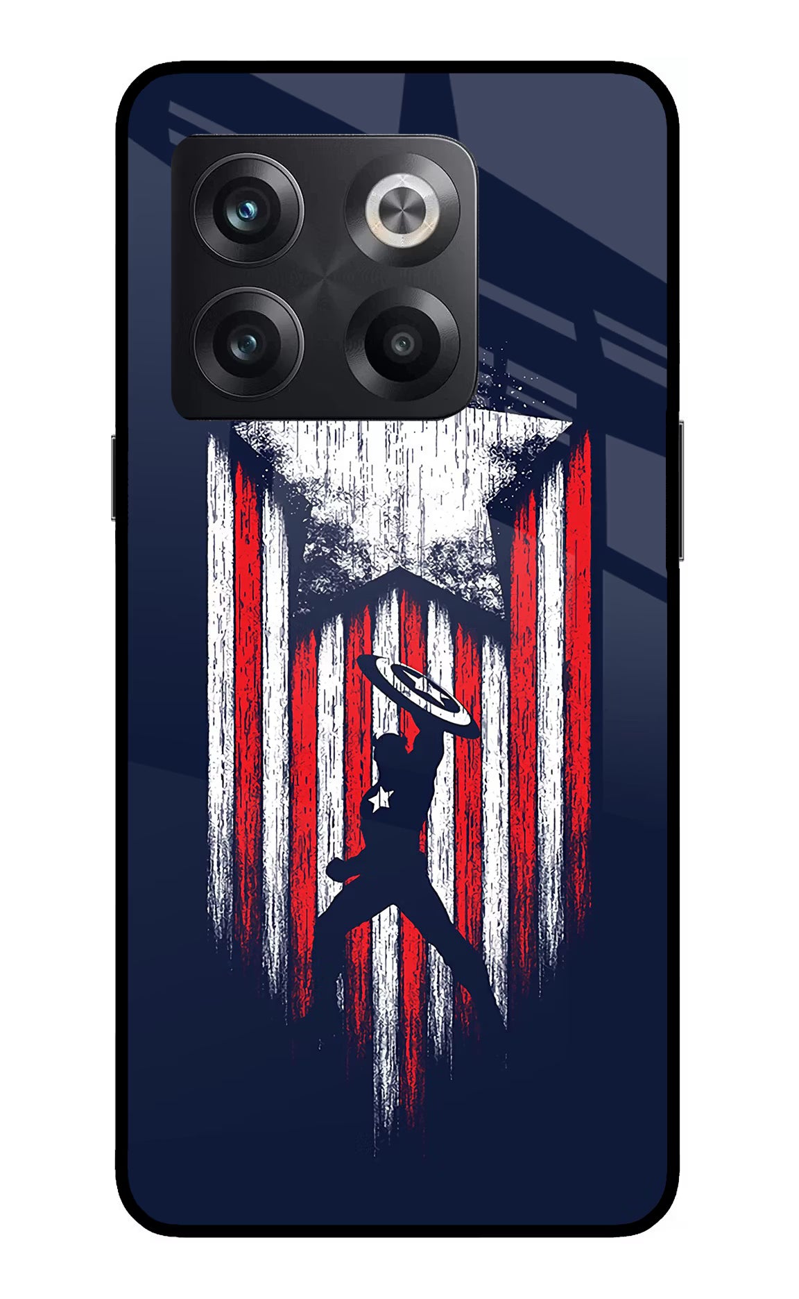 Captain America Marvel Art OnePlus 10T 5G Glass Case Back Cover by Casekaro