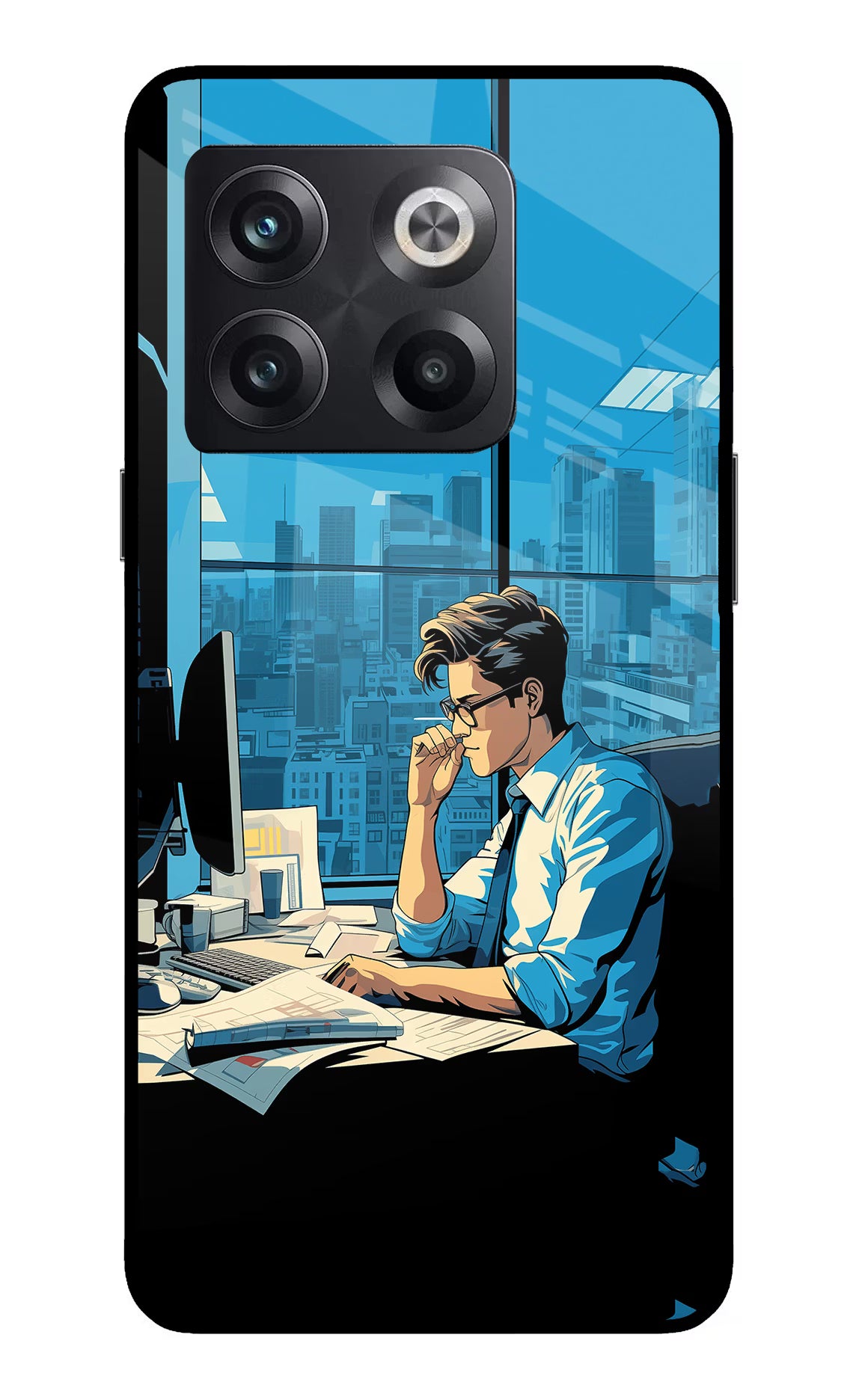 Focused Hustler (AI Generated) OnePlus 10T 5G Glass Case Back Cover by Casekaro