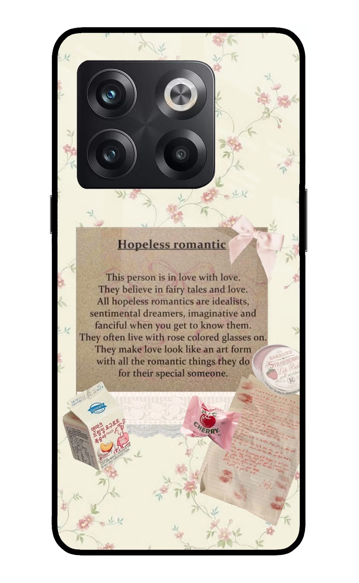 Hopeless Romantic OnePlus 10T 5G Glass Case Back Cover by Casekaro