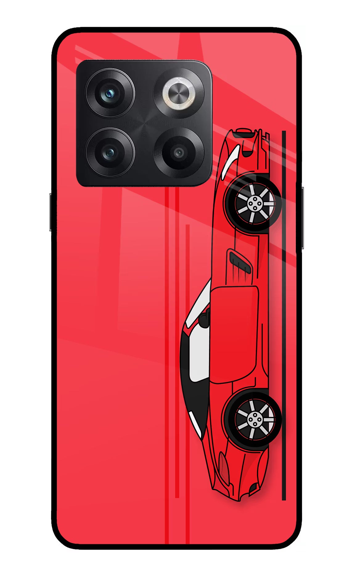Red Velocity OnePlus 10T 5G Glass Case Back Cover by Casekaro