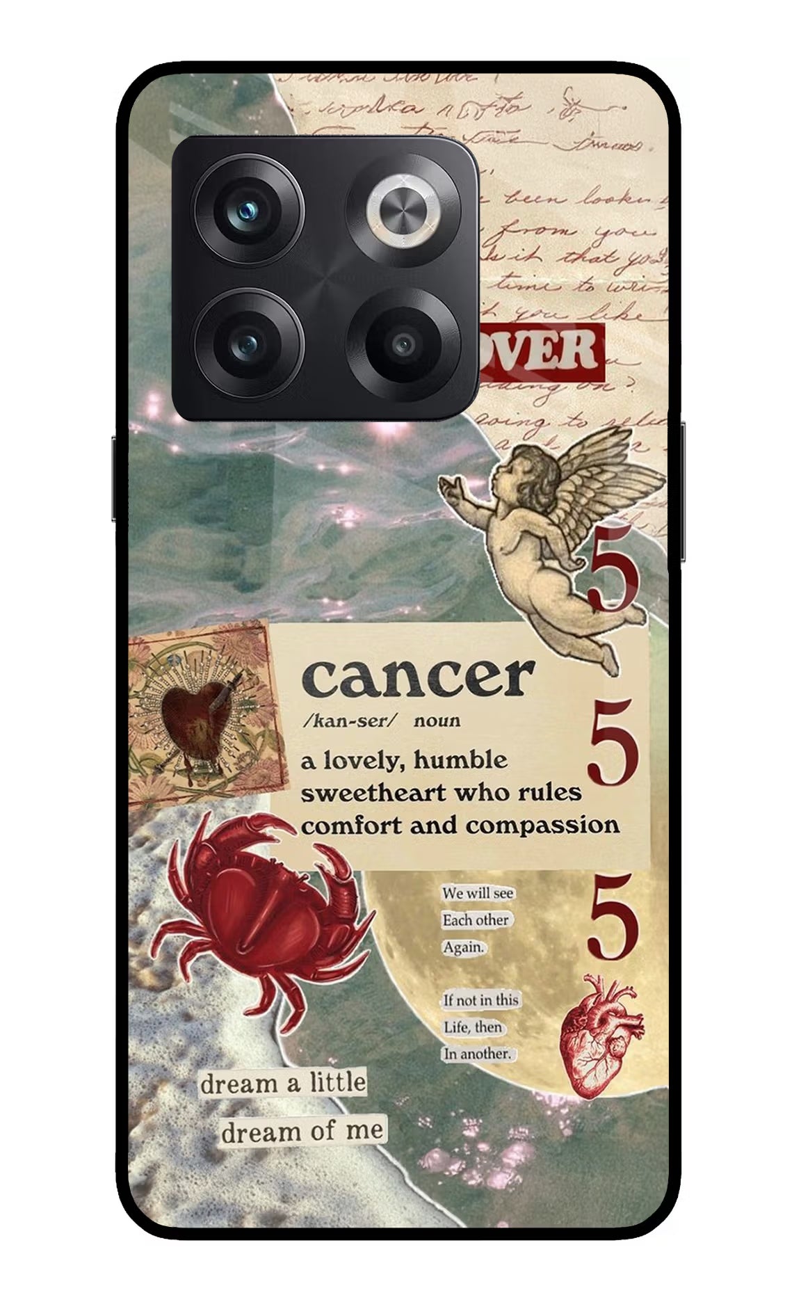 Cancer Zodiac OnePlus 10T 5G Glass Case Back Cover by Casekaro