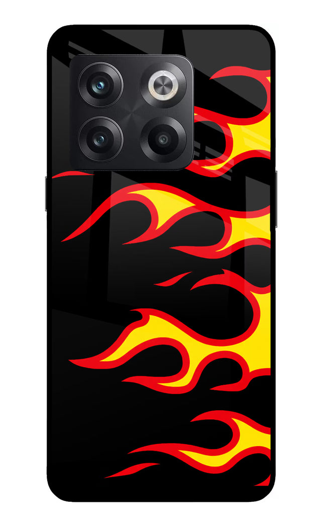 Side Sweep Flames OnePlus 10T 5G Glass Case